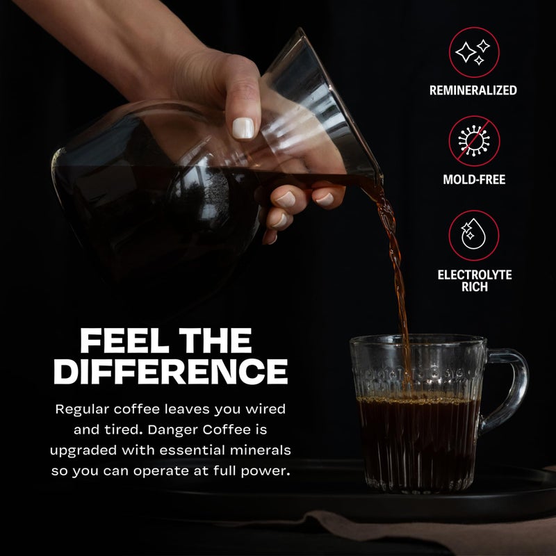 Danger Coffee by Dave Asprey, Remineralized, Mold Free & Lab Tested Ground Coffee, Medium Roast, 10.9 Ounce - Image 2